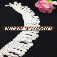 wenzhou kaiyuan supplier wholesale beach towel tassel thick soft white cotton bullion fringe trim