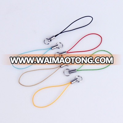 keychain rope with ring/cell phone rope with metal clips/key chain rope